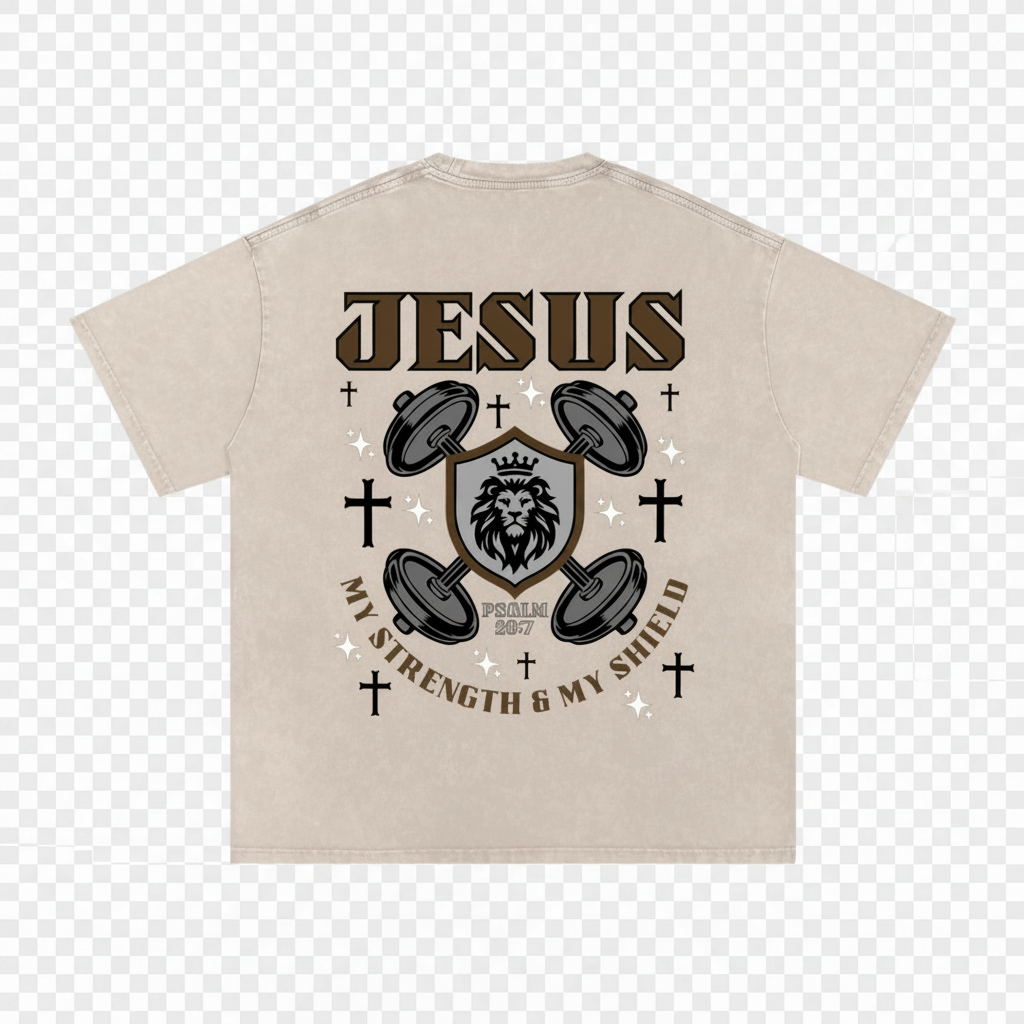 "STRENGTH & SHIELD" GRAPHIC OVERSIZED TEE