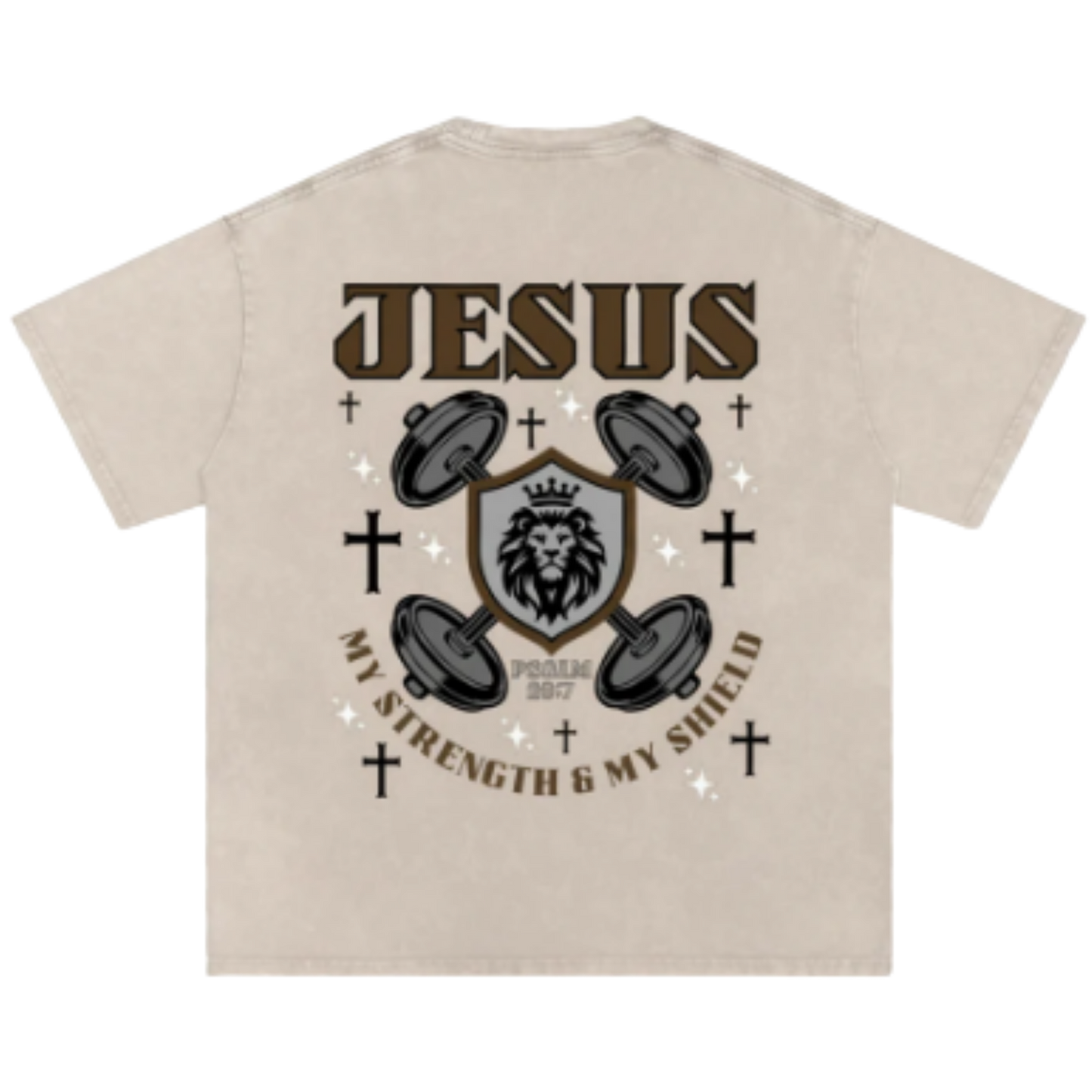"STRENGTH & SHIELD" GRAPHIC OVERSIZED TEE
