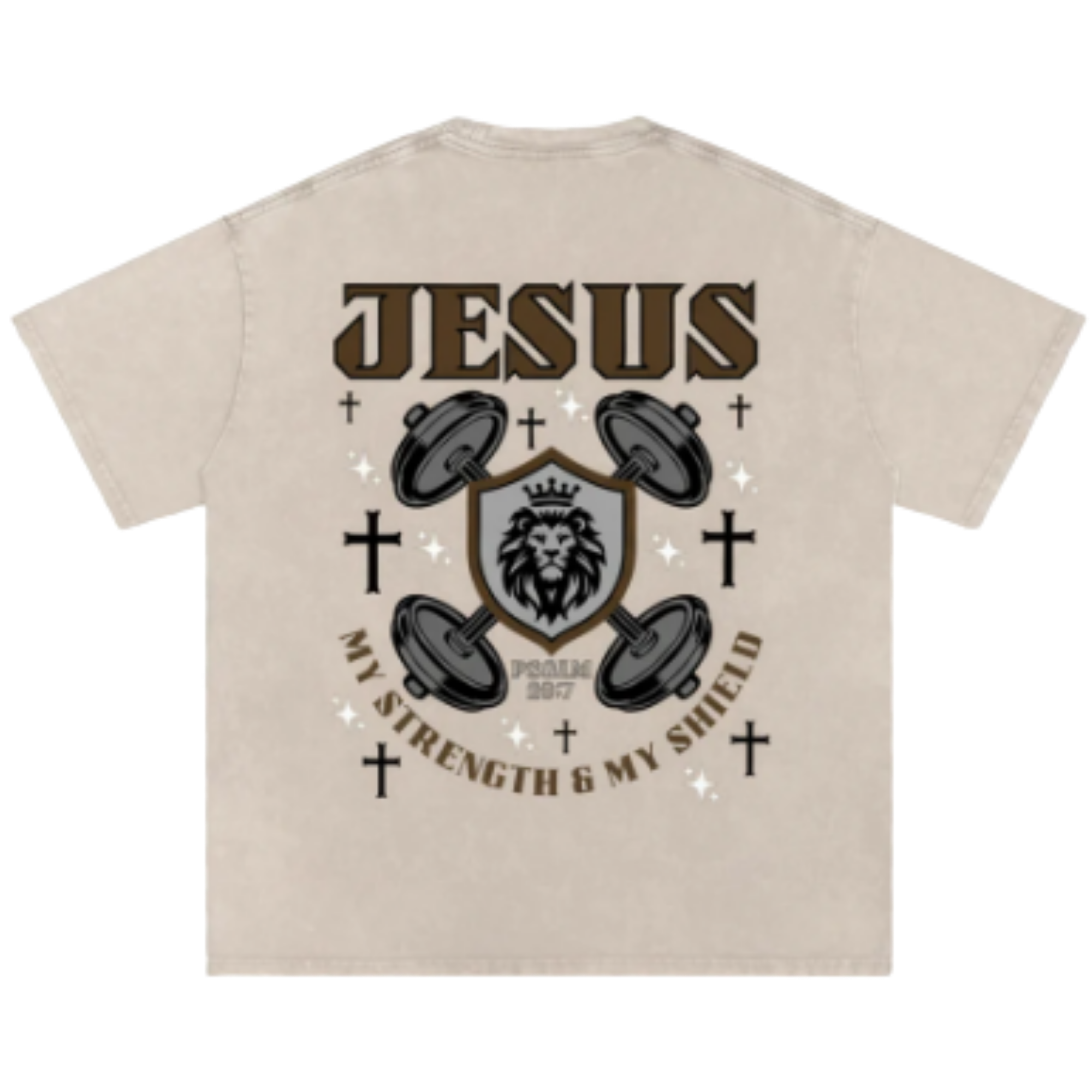 "STRENGTH & SHIELD" GRAPHIC OVERSIZED TEE
