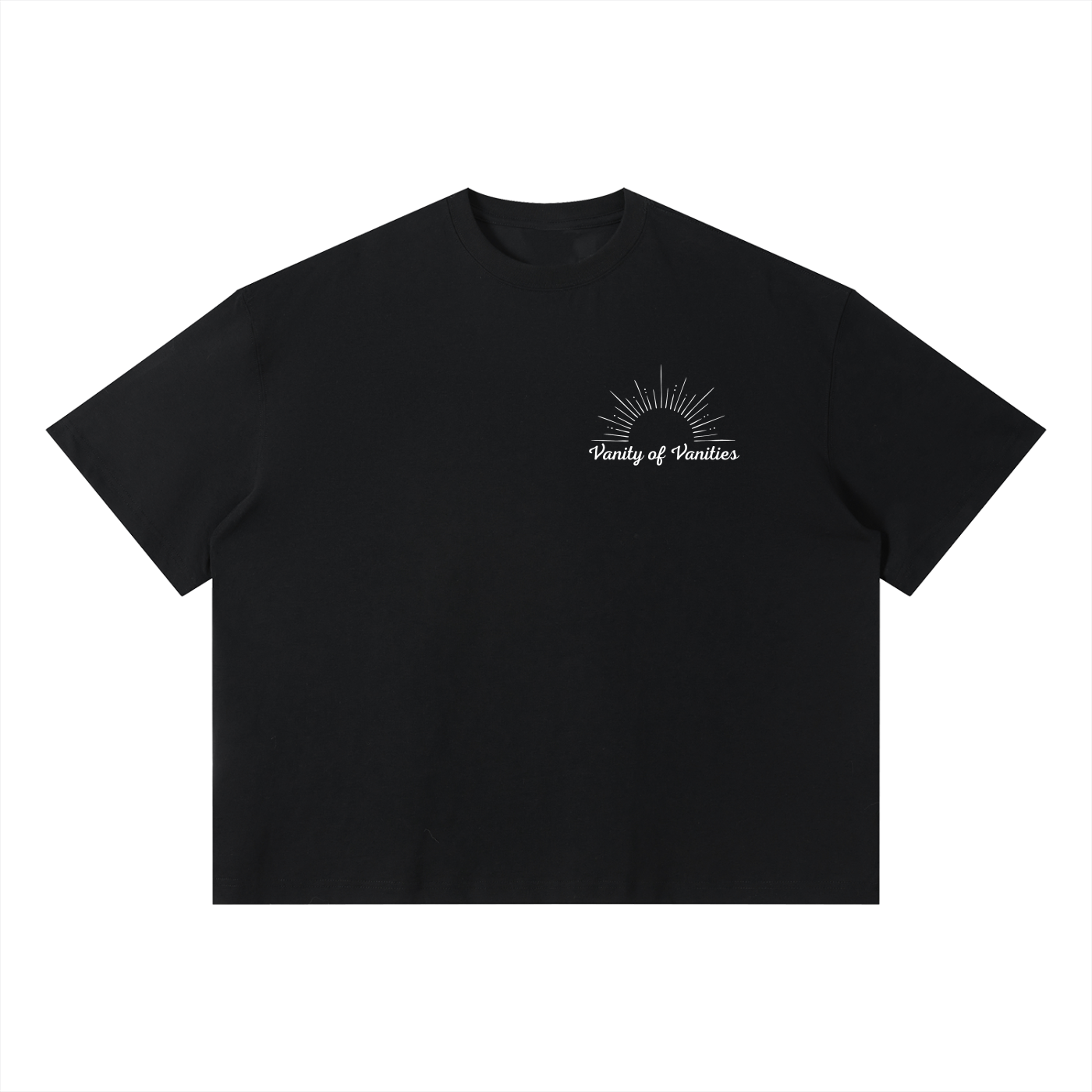 BLACK "MOCK" BOXY TEE