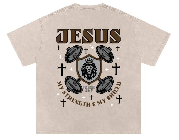 "My Strength, My Shield" Graphic Oversized Tee